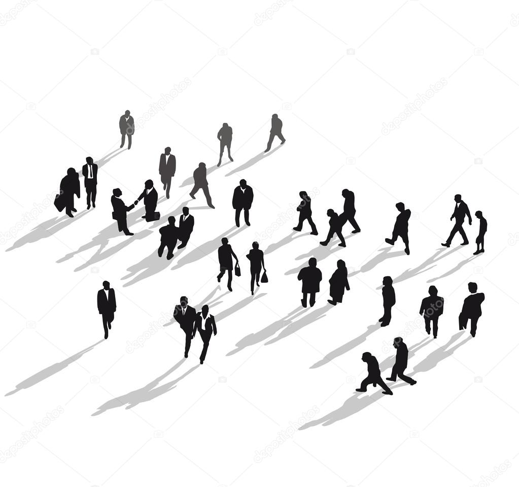Human group from above