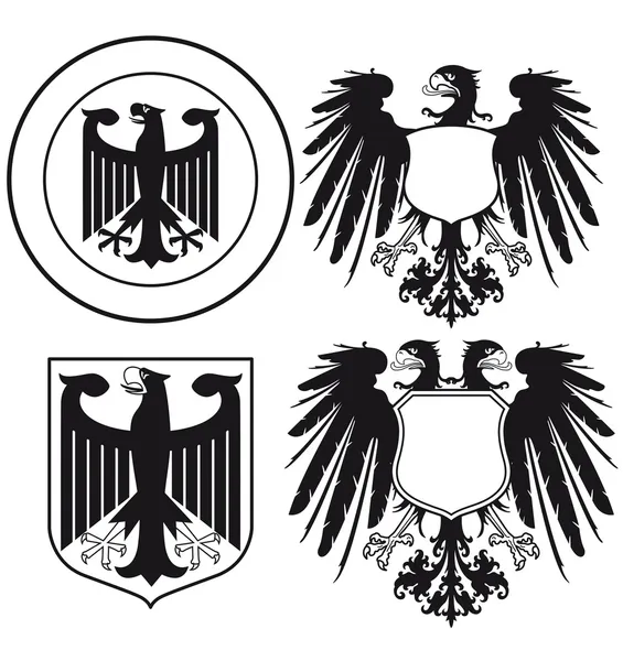 Eagle heraldic shields — Stock Vector