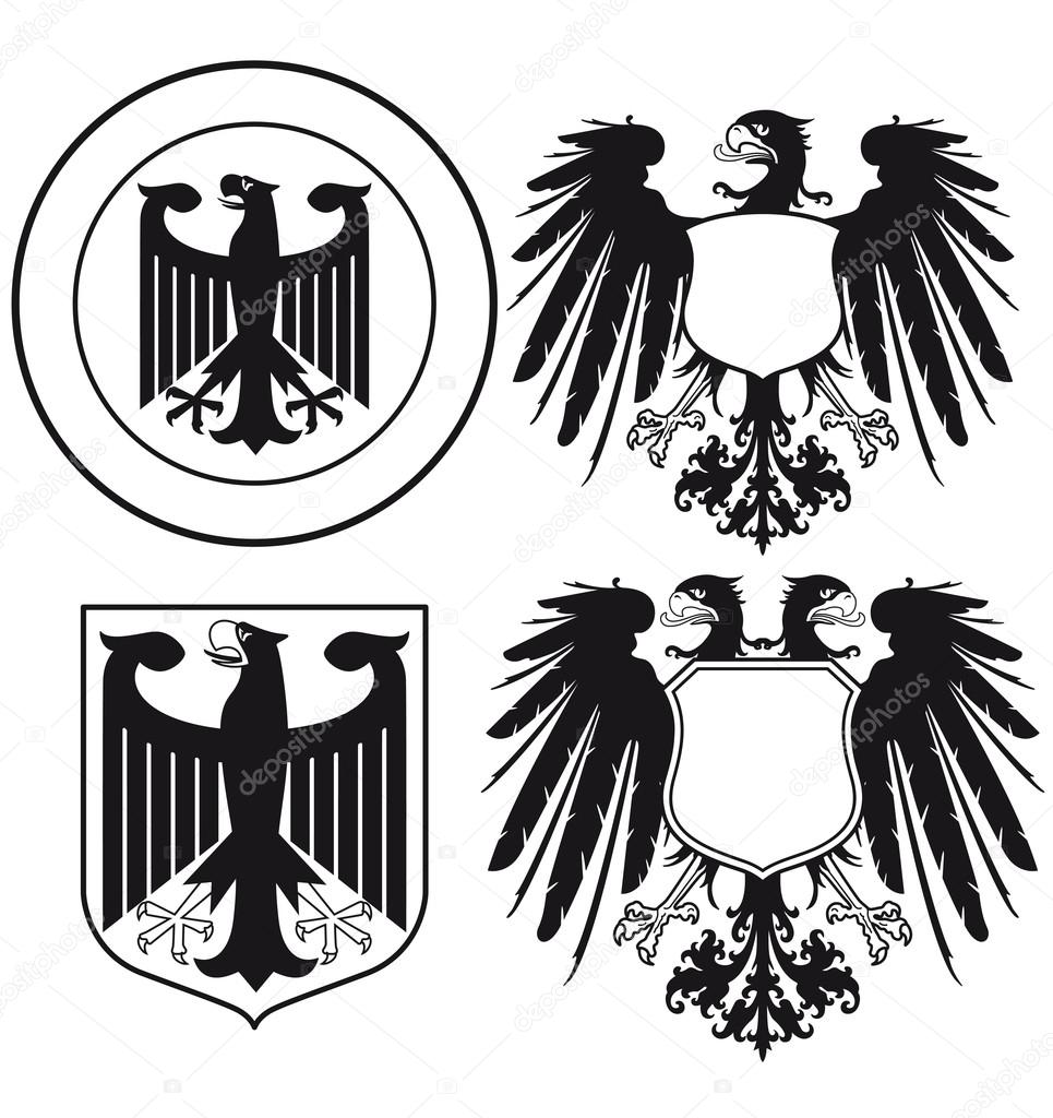Eagle heraldic shields
