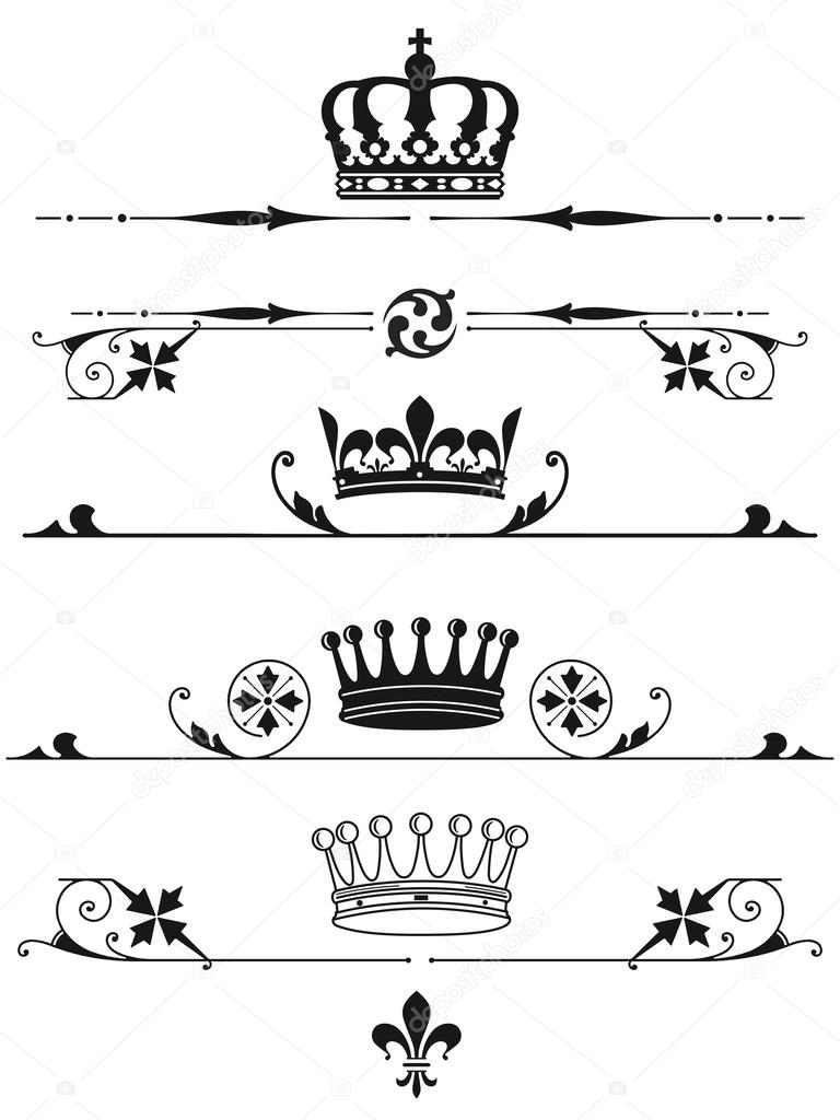 Royal crowns and characters