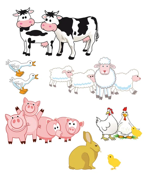 Farm animals cartoon — Stock Vector