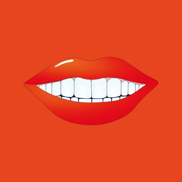 Mouth on red — Stock Vector