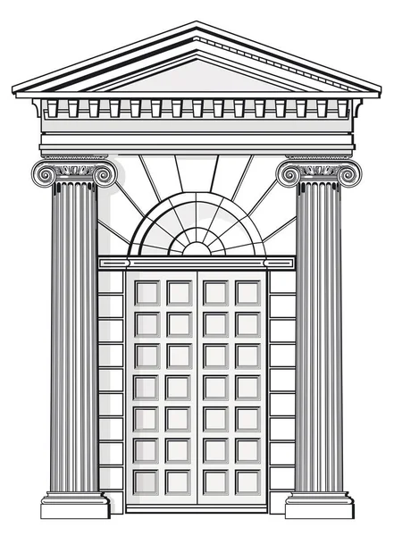 Classic Door Entrance Cutout Ilustration — Stock Vector