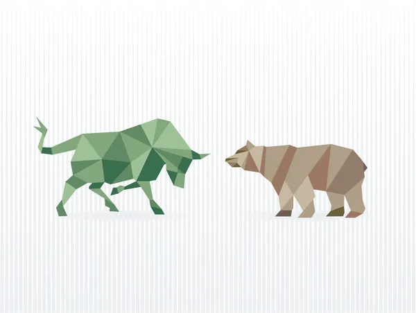 Illustrazione Borsistica Orso Toro — Vettoriale Stock