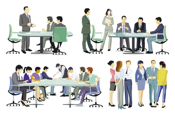 Team Consulting Business Meeting Illustration — 图库矢量图片