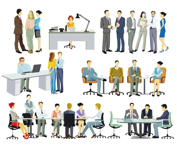 Team Consultatie Business Meeting Illustratie — Stockvector