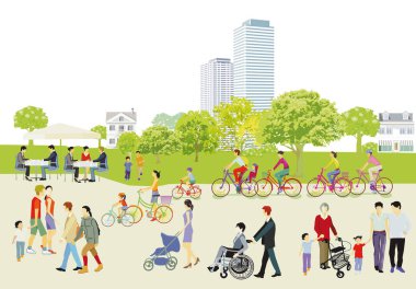 Aileler ve diğer insanlar boş zamanlarında doğada dinlenirler.