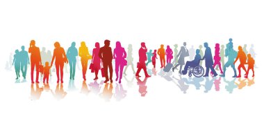 Caddedeki renkli kalabalık Görüntü