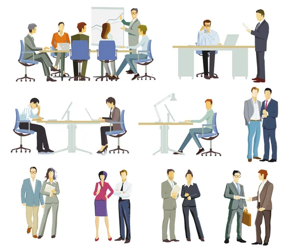 Team Consulting Business Meeting Illustration — Vetor de Stock