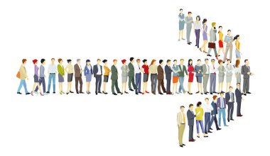 Tek bir yönde yürüyoruz, illüstrasyon.