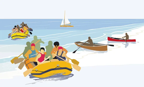 Water Sports Leisure Illustration — Stok Vektör
