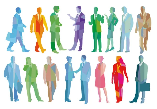 Group Business People Isolated White Background Lustration — Διανυσματικό Αρχείο