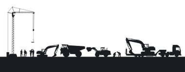 Dünya çizimlerinde kazıcı ve buldozer kullanan inşaat şirketi