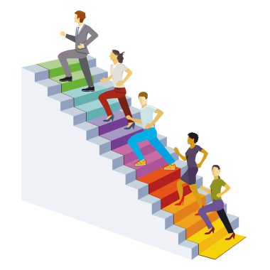Career Advancement, Business Improvement, Illustration