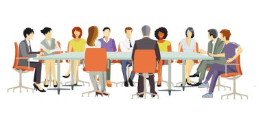 Takım danışmanlığı, iş toplantısı illüstrasyonu