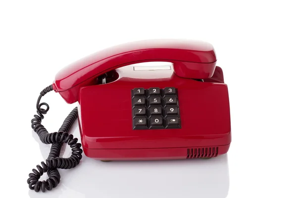 Röd telefon mottagare — Stockfoto