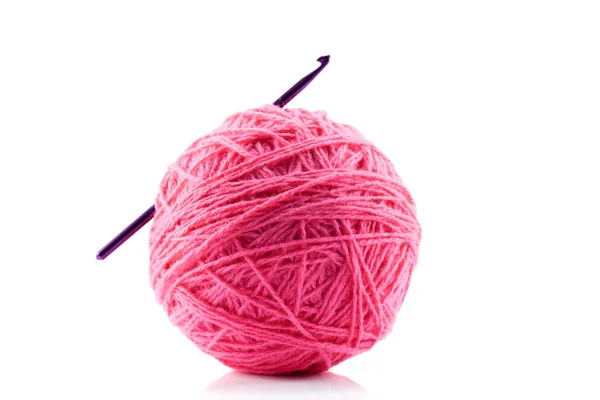 pembe iplik ve crotchet kanca