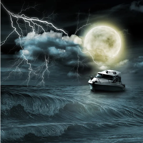 Boat in storm