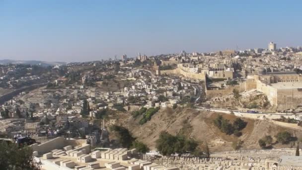 耶路撒冷旧城全景 — 图库视频影像