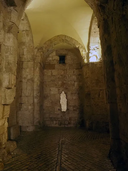 Сионские Ворота Старого Города Иерусалима Ночью — стоковое фото