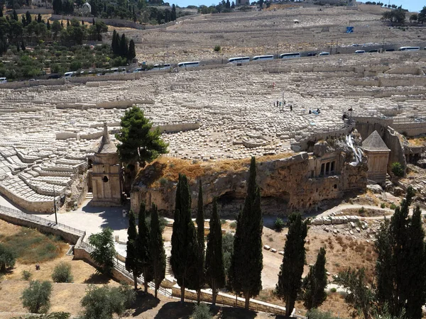 Jerusalem View Cemetery Foot Mount Olives — Fotografia de Stock