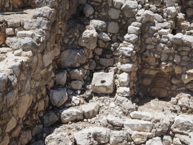 biblical City of David in Jerusalem archaeological site from the period of the first Temple ruins of a residential building with an individual toilet