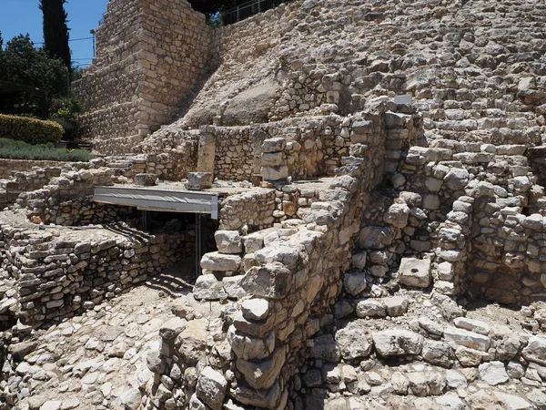 Biblical City David Jerusalem Archaeological Site Period First Temple Ruins — Foto de Stock