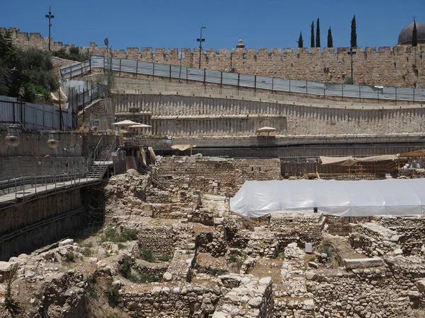 Біблійне Місто Давид Єрусалимі Археологічне Місце Другого Храму — стокове фото