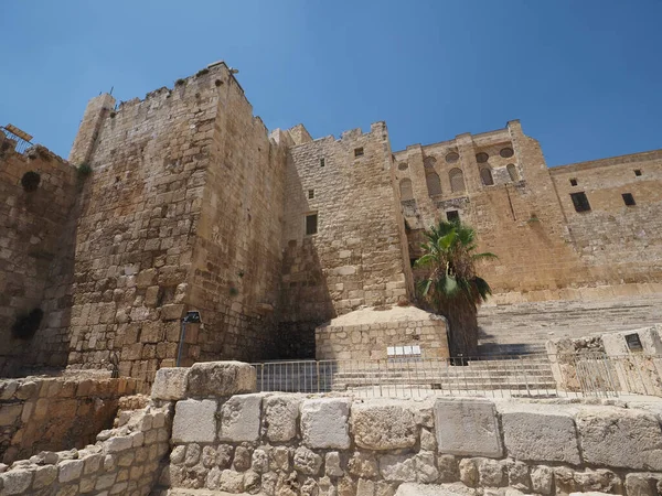 Davidson Center Archaeological Park Southern Wall Temple Mount Stairs Pilgrims — ストック写真