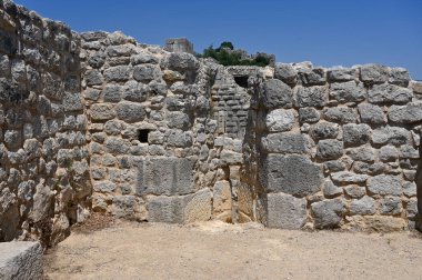 stone block walls of a medieval fortress in Nimrod National Park