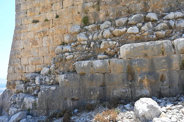 Каменные Кирпичные Стены Средневековой Крепости Национальном Парке Нимрод — стоковое фото