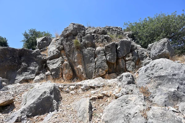 Stone Block Walls Medieval Fortress Nimrod National Park —  Fotos de Stock