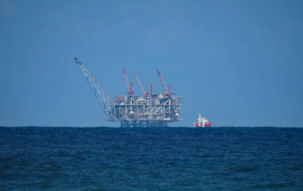 Plataforma Para Extracción Gas Del Fondo Del Mar Mar Mediterráneo —  Fotos de Stock