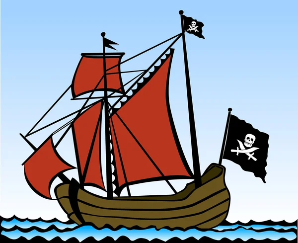 Pirátská loď — Stockový vektor