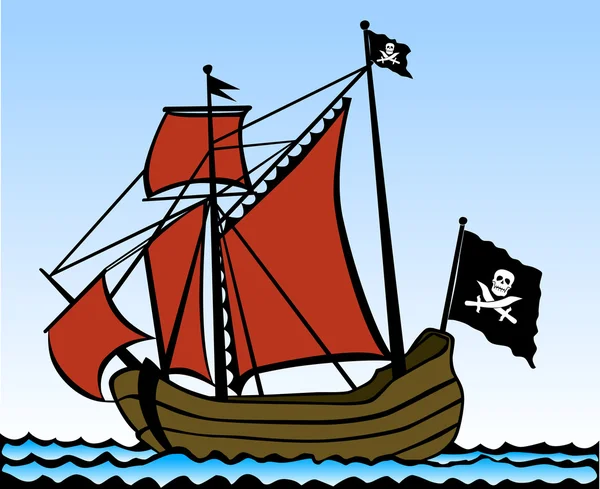 Navio pirata — Vetor de Stock