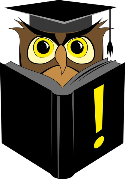 Чтение мудрой совы — стоковый вектор