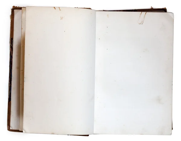 Antiguo libro abierto con páginas en blanco — Foto de Stock