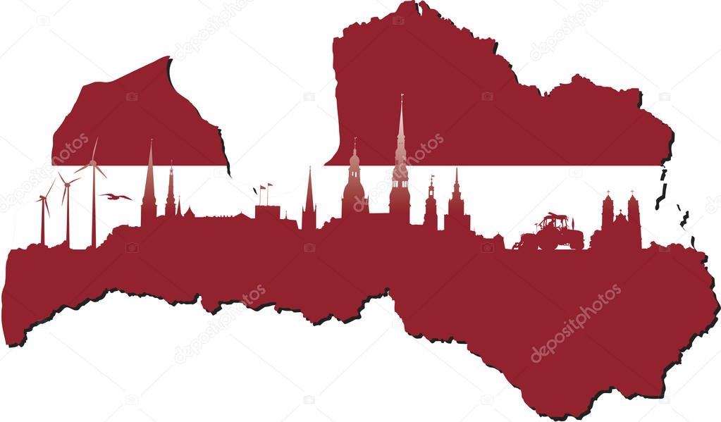 Latvia symbols of business and history of state