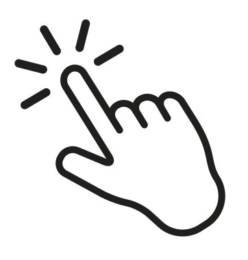 Touch screen finger tap gesture vector icon with editable line
