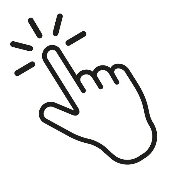 Touch Screen Finger Tap Gesture Vector Icon Editable Line — ストックベクタ