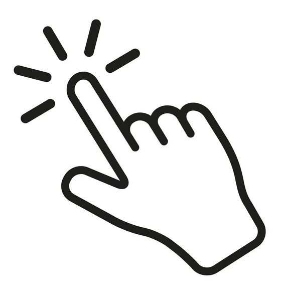 Touch Screen Finger Tap Gesture Vector Icon Editable Line — Stock vektor