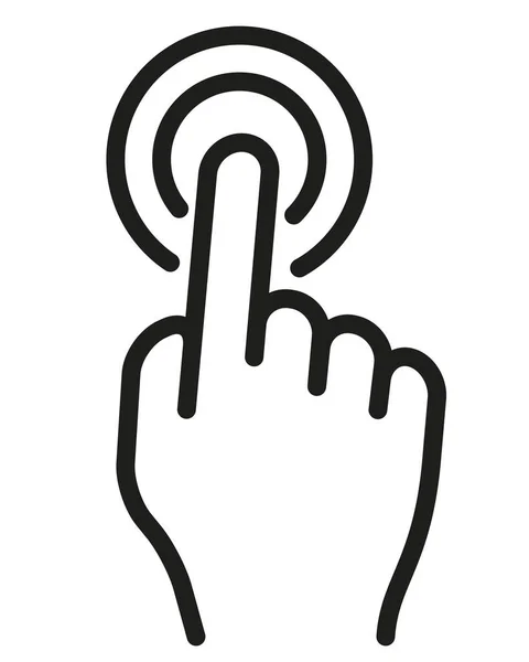 Touch Screen Finger Tap Gesture Vector Icon Editable Line — Stok Vektör