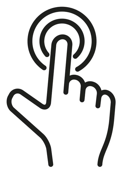 Touch Screen Finger Tap Gesture Vector Icon Editable Line — Stock vektor
