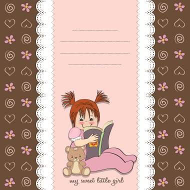 Tatlı küçük kız kitap okuma