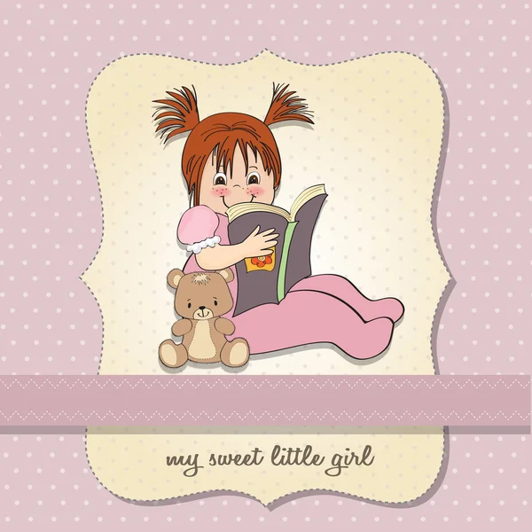 Tatlı küçük kız kitap okuma