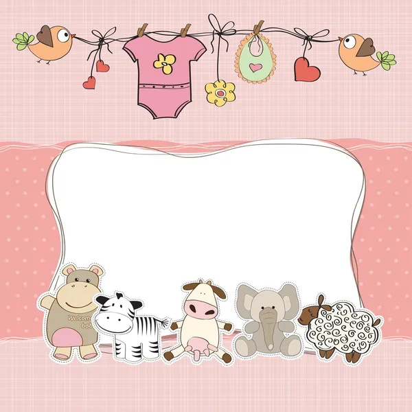 Baby girl shower card — Stock Photo, Image