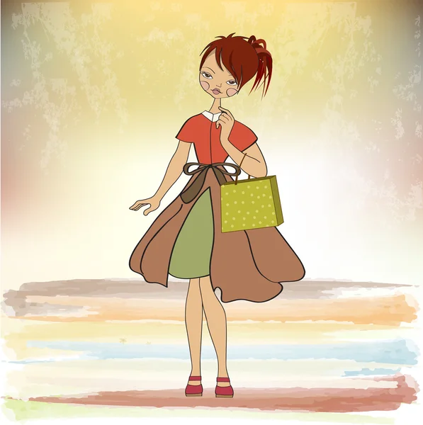 Girl at shopping — Stock Photo, Image