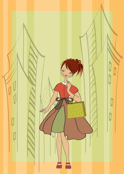 Girl at shopping — Stock Photo, Image