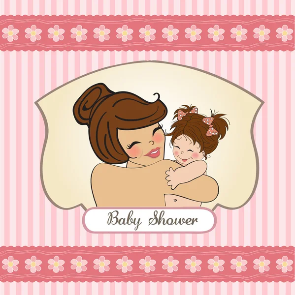 Söt ung mamma håller en ny liten flicka — Stockfoto
