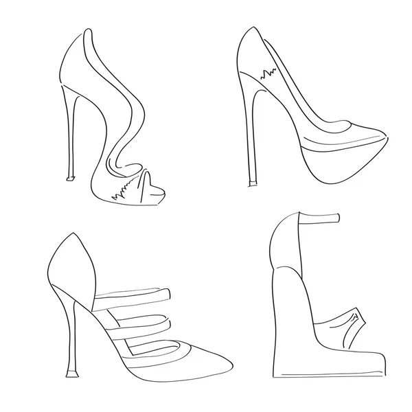 Items shoes set on a high heel isolated on white background — Stock Photo, Image